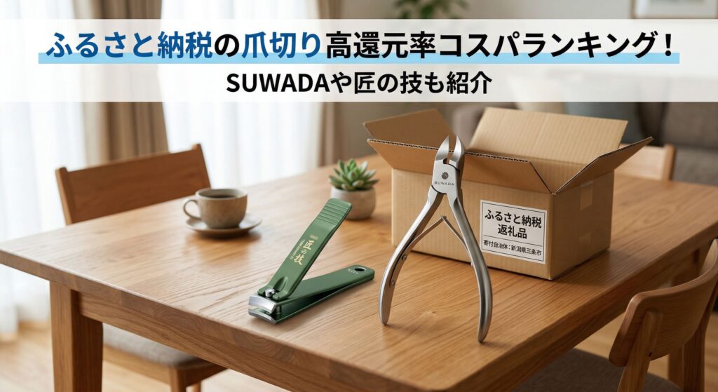 ふるさと納税で爪切りが届き自宅で開封している画像