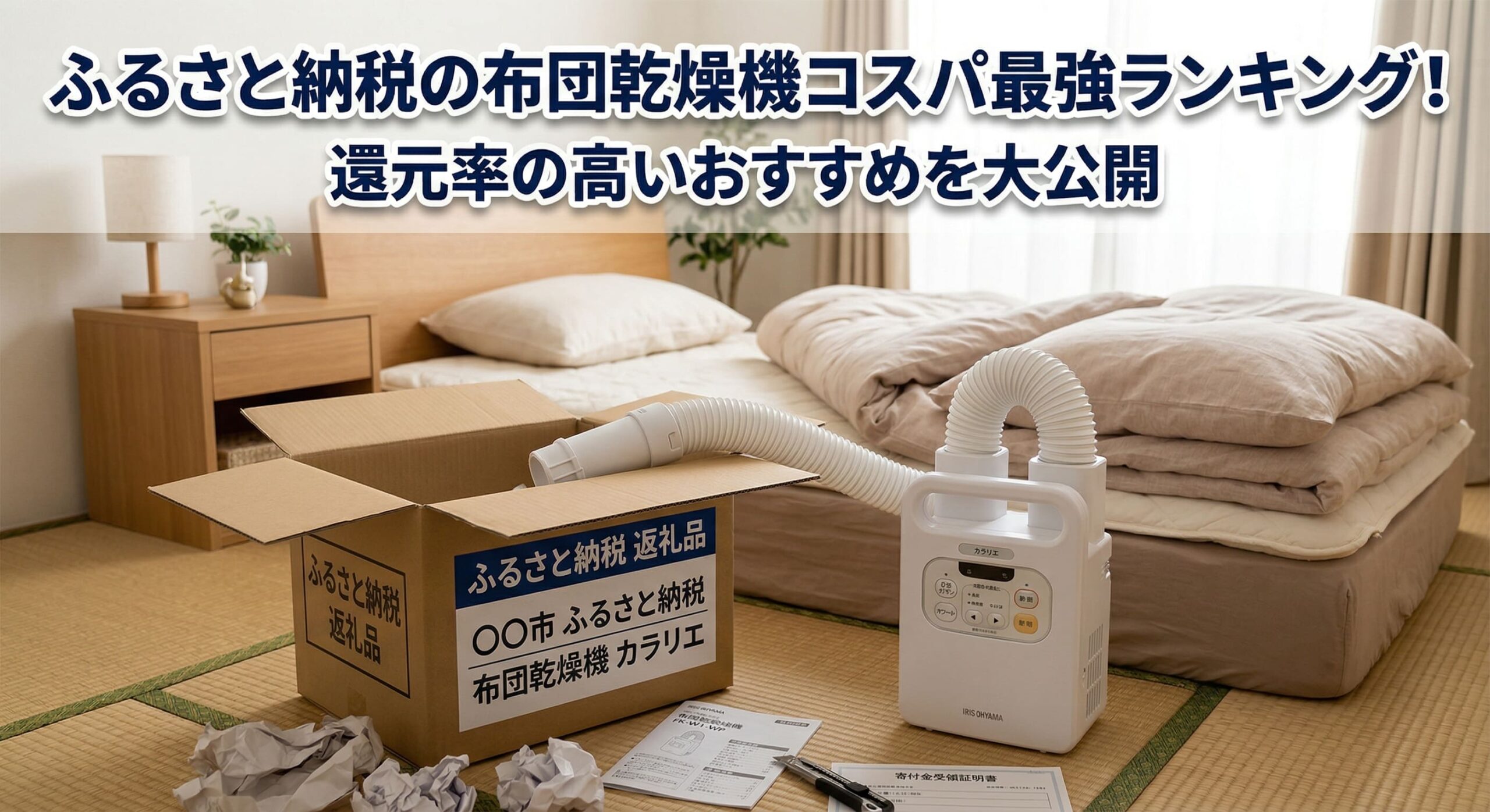 布団乾燥機がふるさと納税から届き開封している画像
