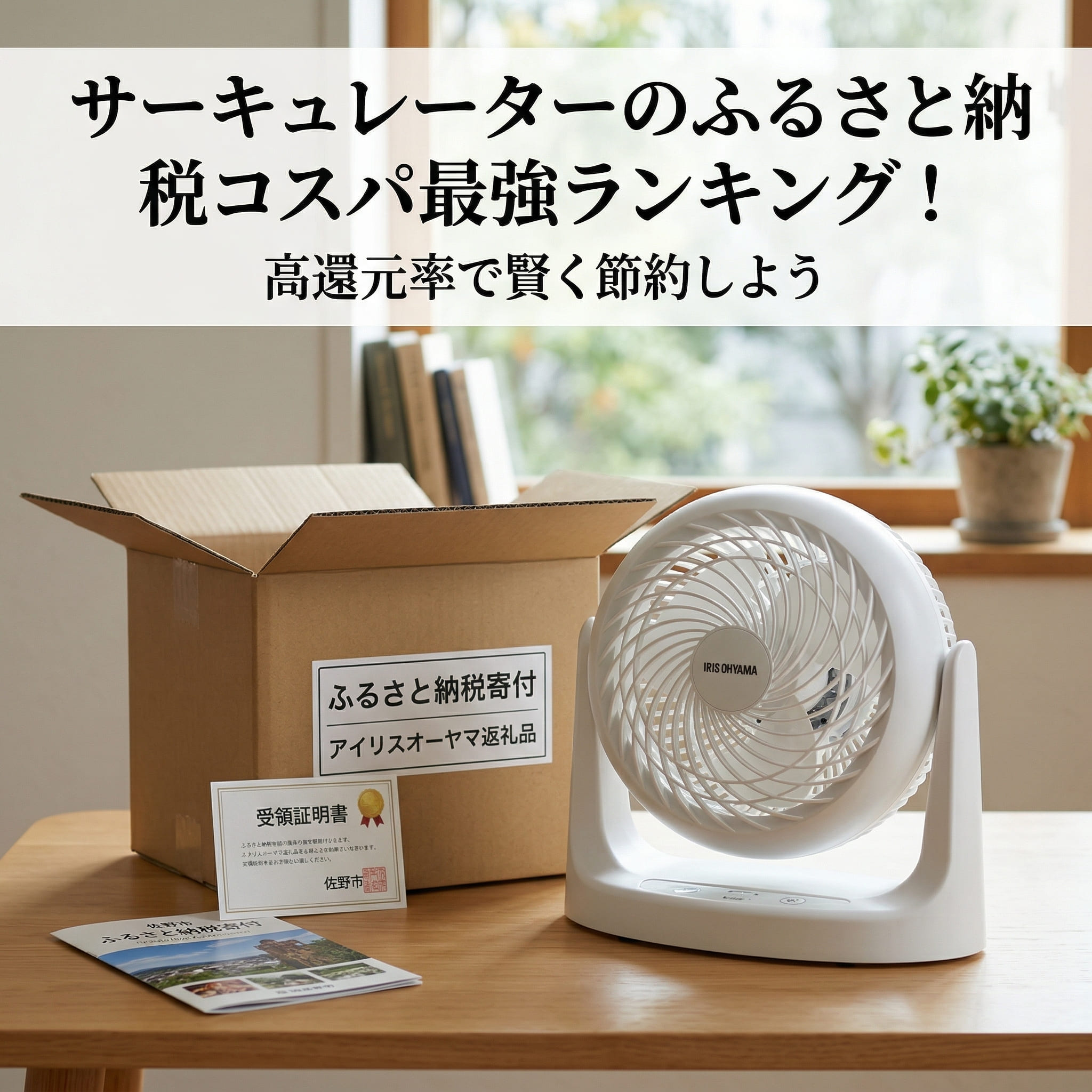 サーキュレーターがふるさと納税で届き、自宅で開封している画像